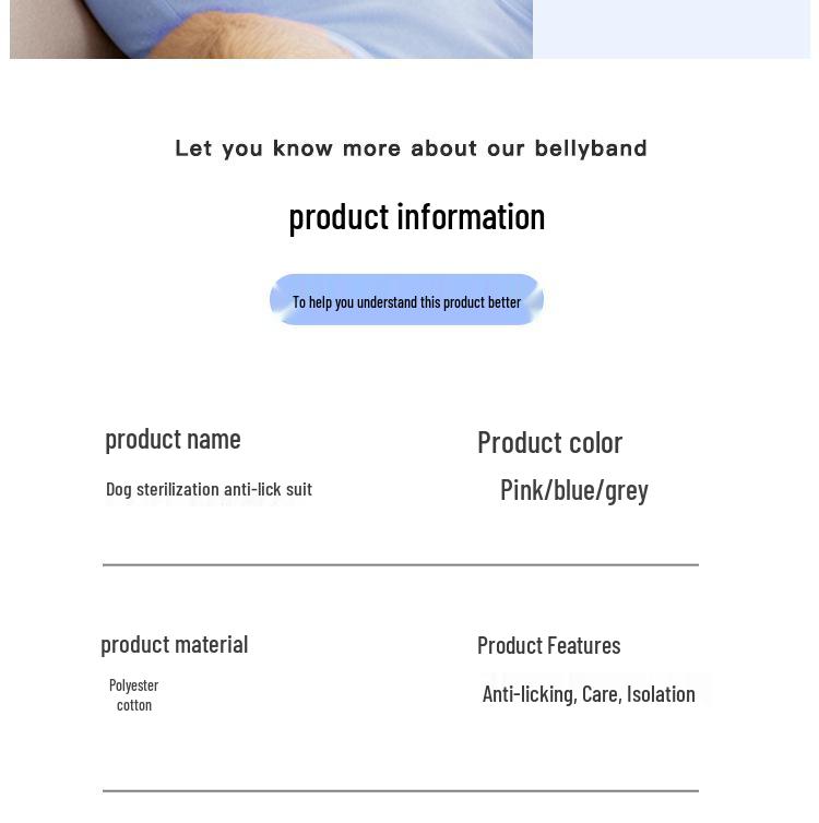 New Style Dog Sterilization Suit: Breathable, Anti-Licking, High-Elastic Recovery Suit with Simple Tie-Up Design