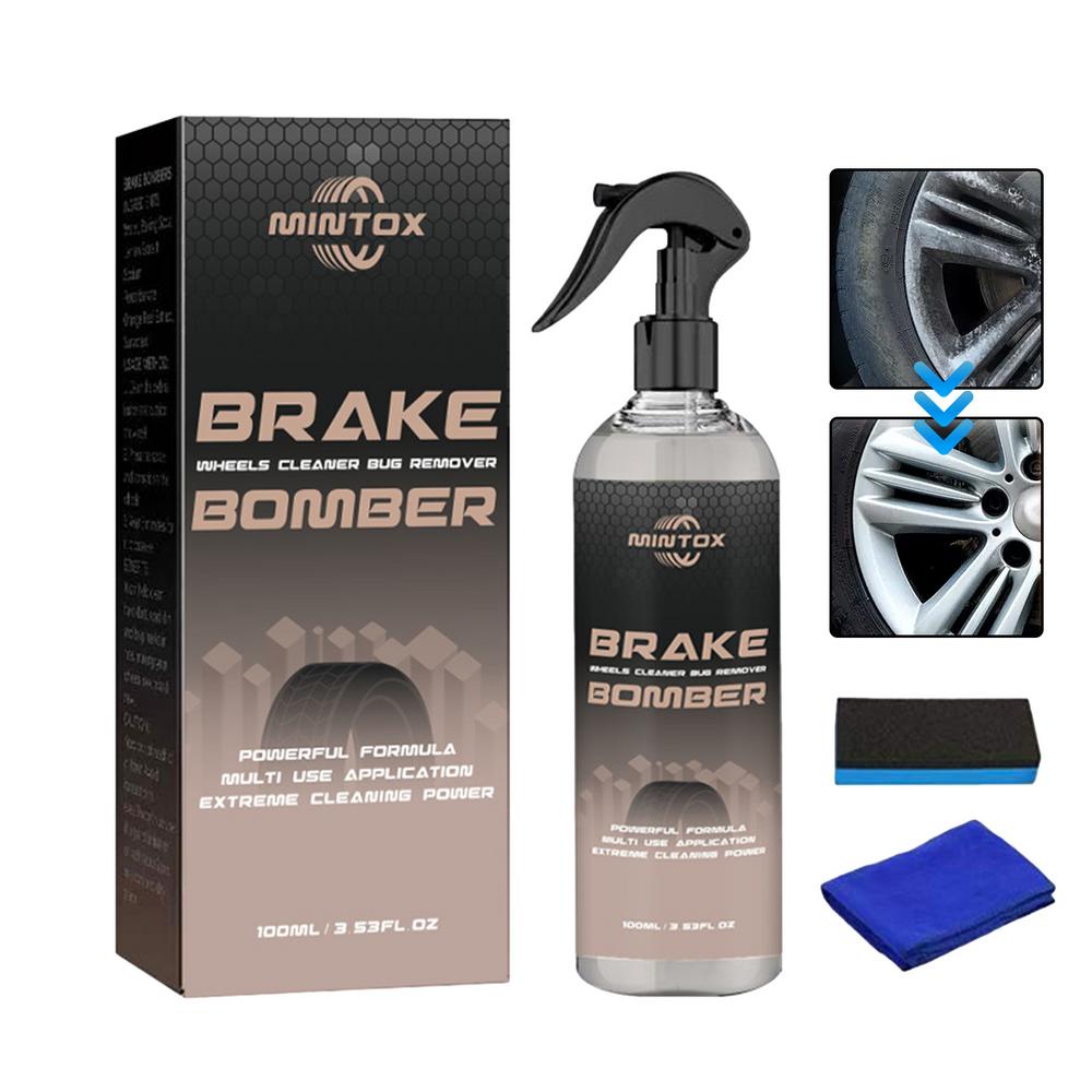Stealth Brake Bomber 100ml Mocny Środek do Czyszczenia Hamulców w Sprayu z Gąbką i Ściereczką Skuteczny Usuwacz Pyłu Hamulcowego Cichy Środek do Czyszczenia Hamulców