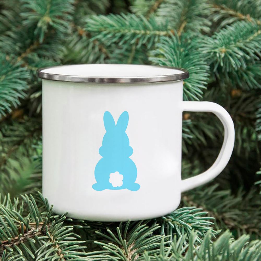 Rainbow Print Enamel Coffee Mugs Car Sibling Cup Outdoor Camping Tea Cups Tourist Tableware Picnic Utensils Creative Hiking Gift