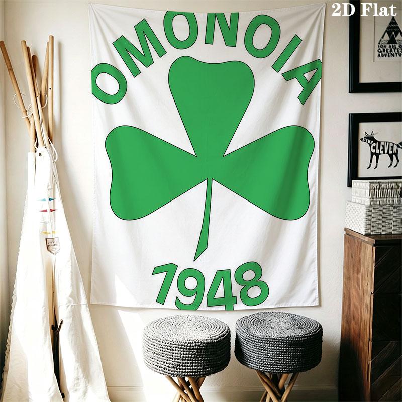 AC Omonia logo Wall Hanging Printed Fabric Blanket Decorative Tapestries for Bedroom Living Room Home Decor