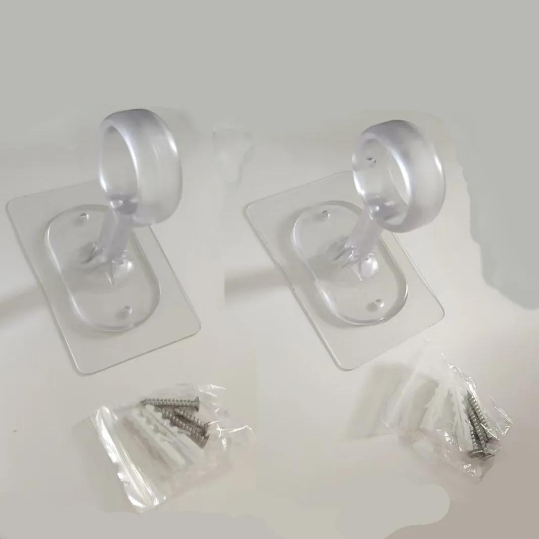 

2pcs Heavy-Adhesive Ceiling Curtain Rod Brackets - No Drilling Installation, Adjustable Height, 1.2inch Diameter Rod Holders