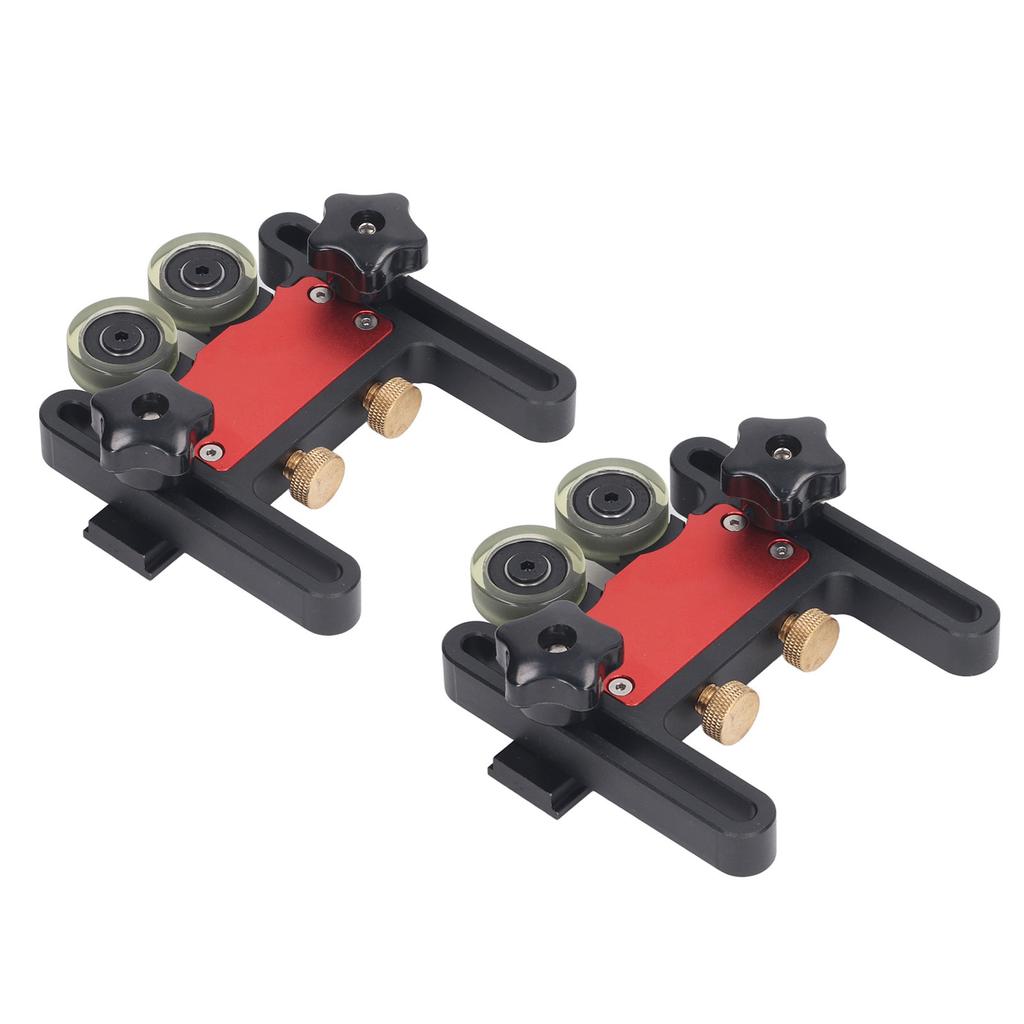 2Pcs Table Saw Feeder Aluminum Alloy 5mm Stroke Double Wheel Bearing Roller Featherboard for Woodworking Projects