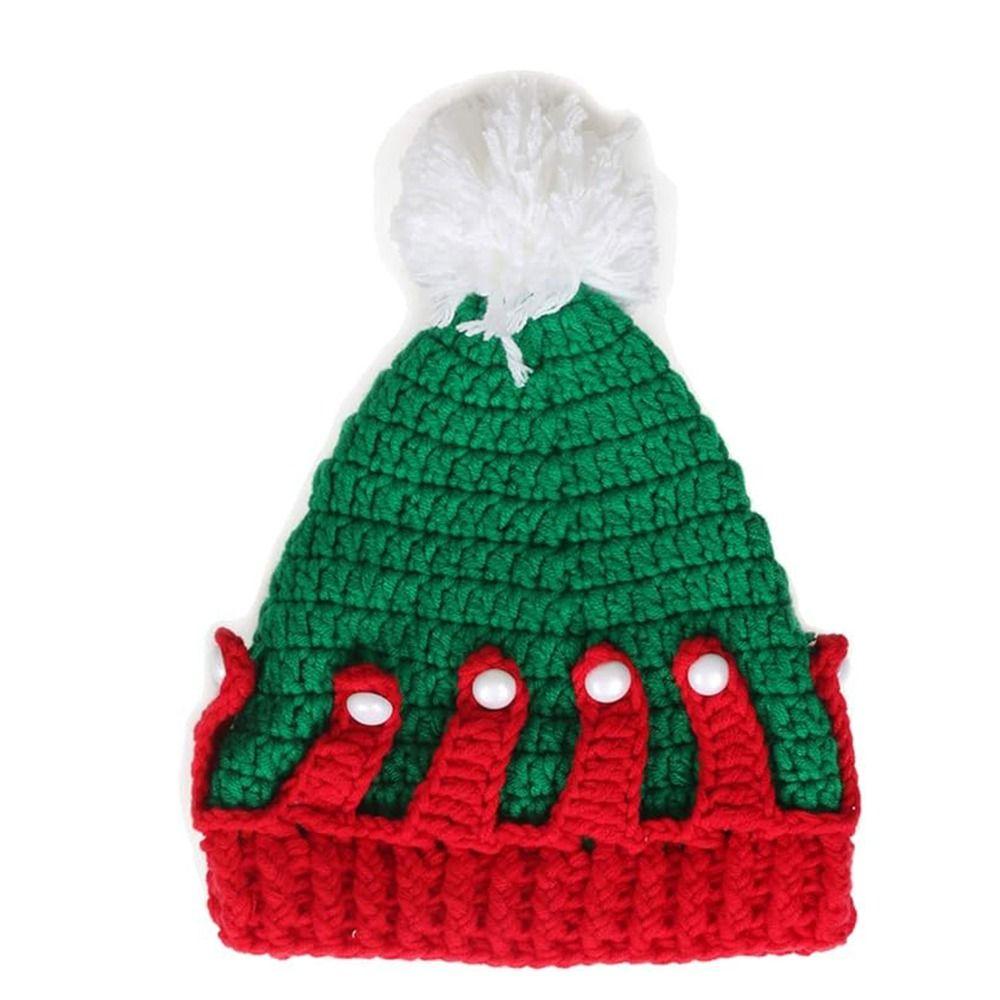 Creative Knitted Crochet Caps Thicken Santa Knitted Hat Christmas Hat  Winter Accessories