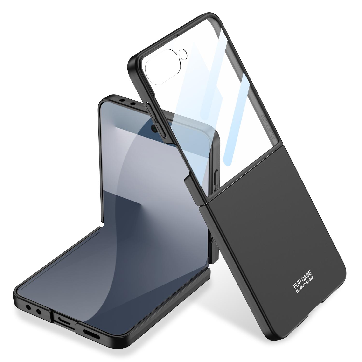 

GKK For Samsung Galaxy Z Flip7 5G Case Hard PC Anti-Scratch Phone Cover Small Screen Film Black