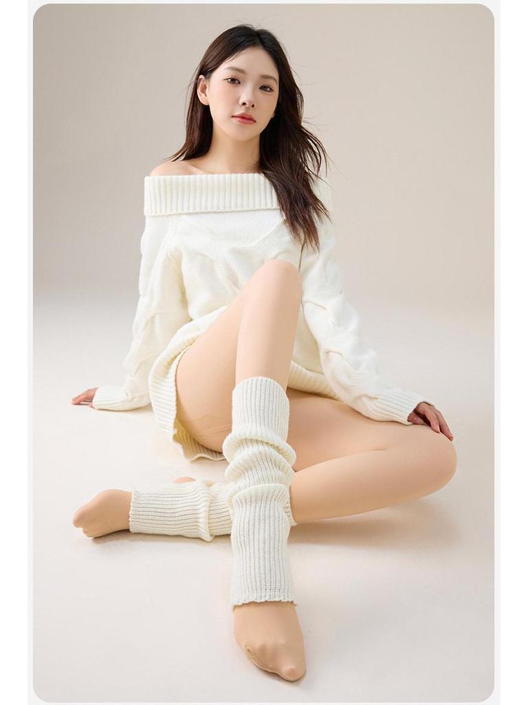 Double-Layer Velvet Black Silk Leggings - Women's Autumn/Winter Transparent Thin Stockings