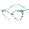 Chic Cat Eye Reading Glasses Women Anti Blue Light Luxury Computer Presbyopia Eyewear Colorful Patchwork Frame