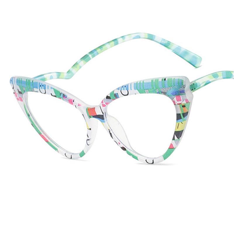 Chic Cat Eye Reading Glasses Women Anti Blue Light Luxury Computer Presbyopia Eyewear Colorful Patchwork Frame