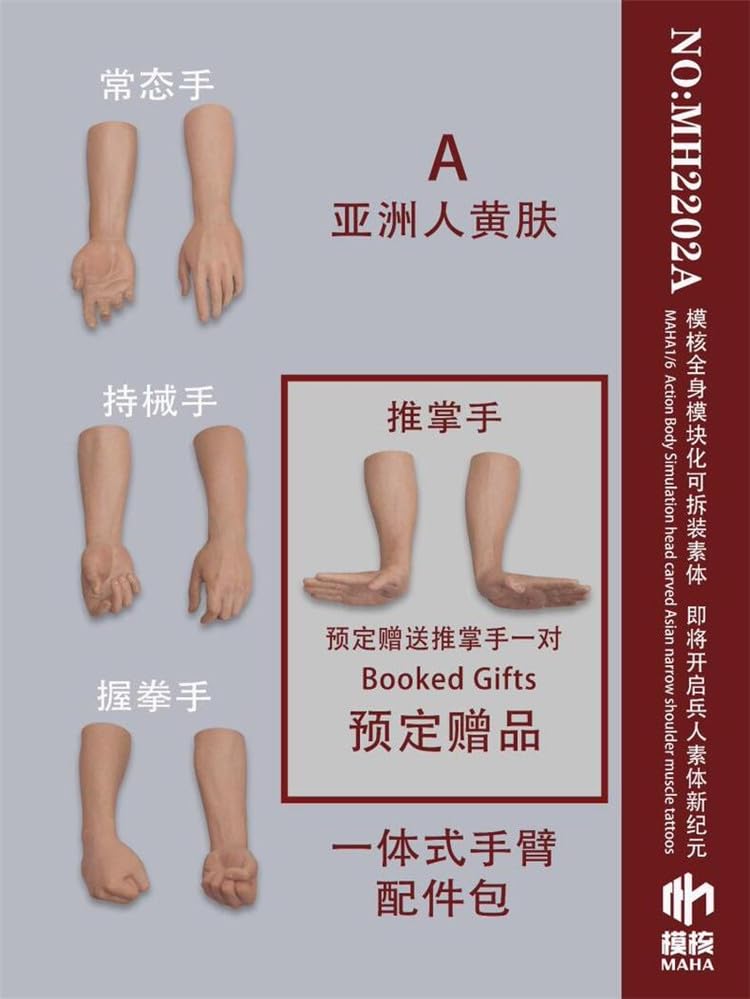 Toy Hobby [TOYBARJAPAN] 1/6 Scale Figure Accessories / MAHA Studio MH2202A Asian Yellow Skin Male Body Arms