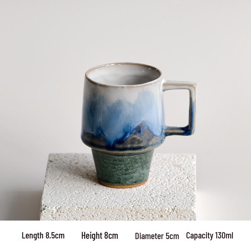 Guirong Multi-Use Kiln-Changed Espresso Mug with Aroma-Preserving Latte Art Design 130ml