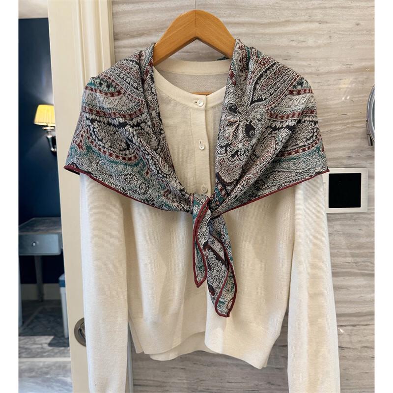 NINA SOLOR Soft Wool Blend Square Scarf