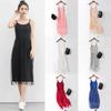 Elegant Women Summer Yarn Splicing Dress Sleeveless Boho Beach Sundress For Casual Wear