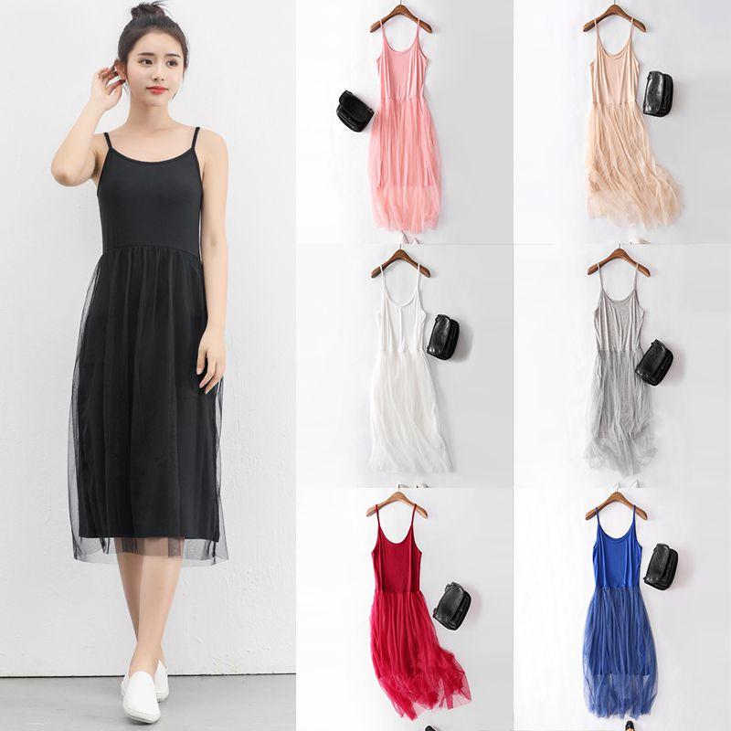 Elegant Women Summer Yarn Splicing Dress Sleeveless Boho Beach Sundress For Casual Wear