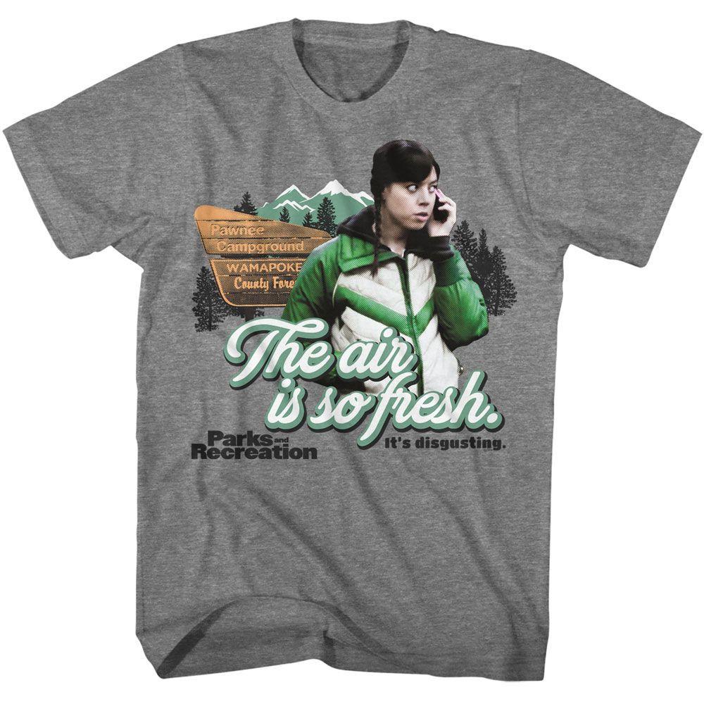 Parks And Recreation The Air Is So Fresh Graphite Heather TV Shirt M