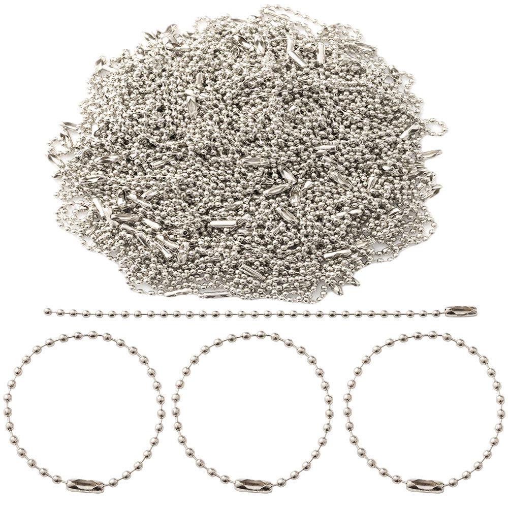 

1.5/2.4mm Metal Ball Chain for Tags & Plush Toys - Round Bead Chain