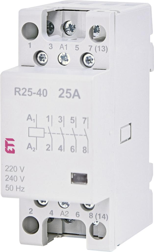 Modular contactor 25A 4 make contacts (2 modules 4-pole) R 25-40 230V