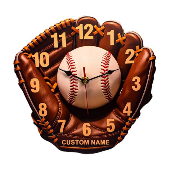 Baseball Glove Wall Clock Decorative Clock with Silent Pointers Living Room Wall