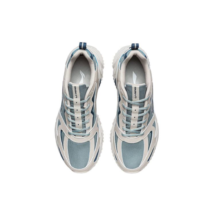 Li-Ning Supportive Stable Non-Slip Wear-Resistant Breathable Rebound Low-Top Running Shoes Men sneakers Gray Green ARLQ001-5