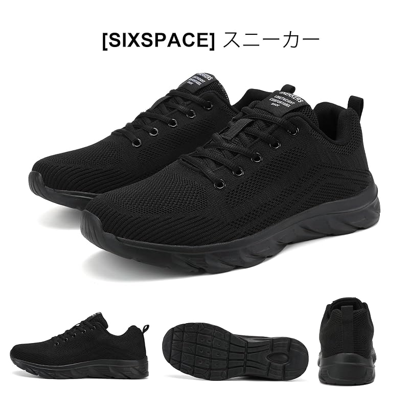 [SIXSPACE] Sneakers for Men and Women, Lightweight Running Shoes, Walking Shoes, Breathable Jogging Shoes, Athletic Shoes, Unisex, Size 26.5cm