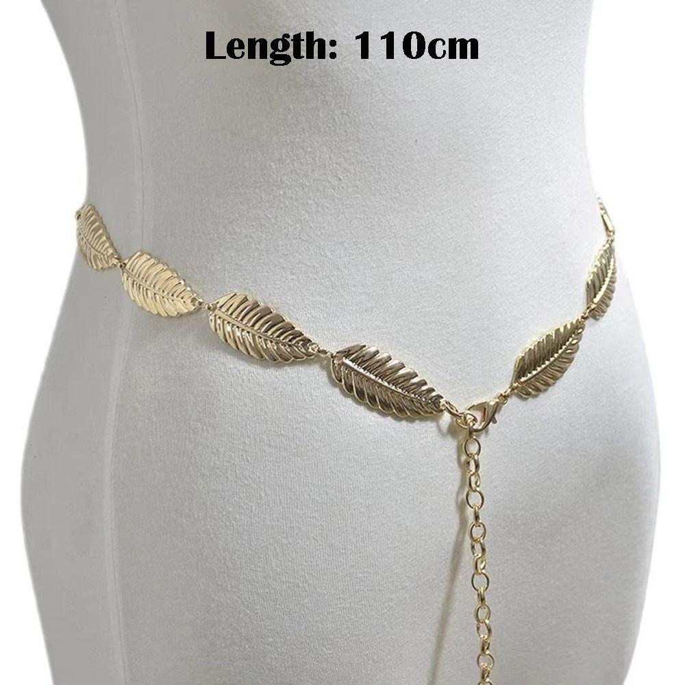 Boho Chic Dress Waist Chain Vintage Body Chain Versatile Metal Leaf Belt  Women's Fashion Accessory