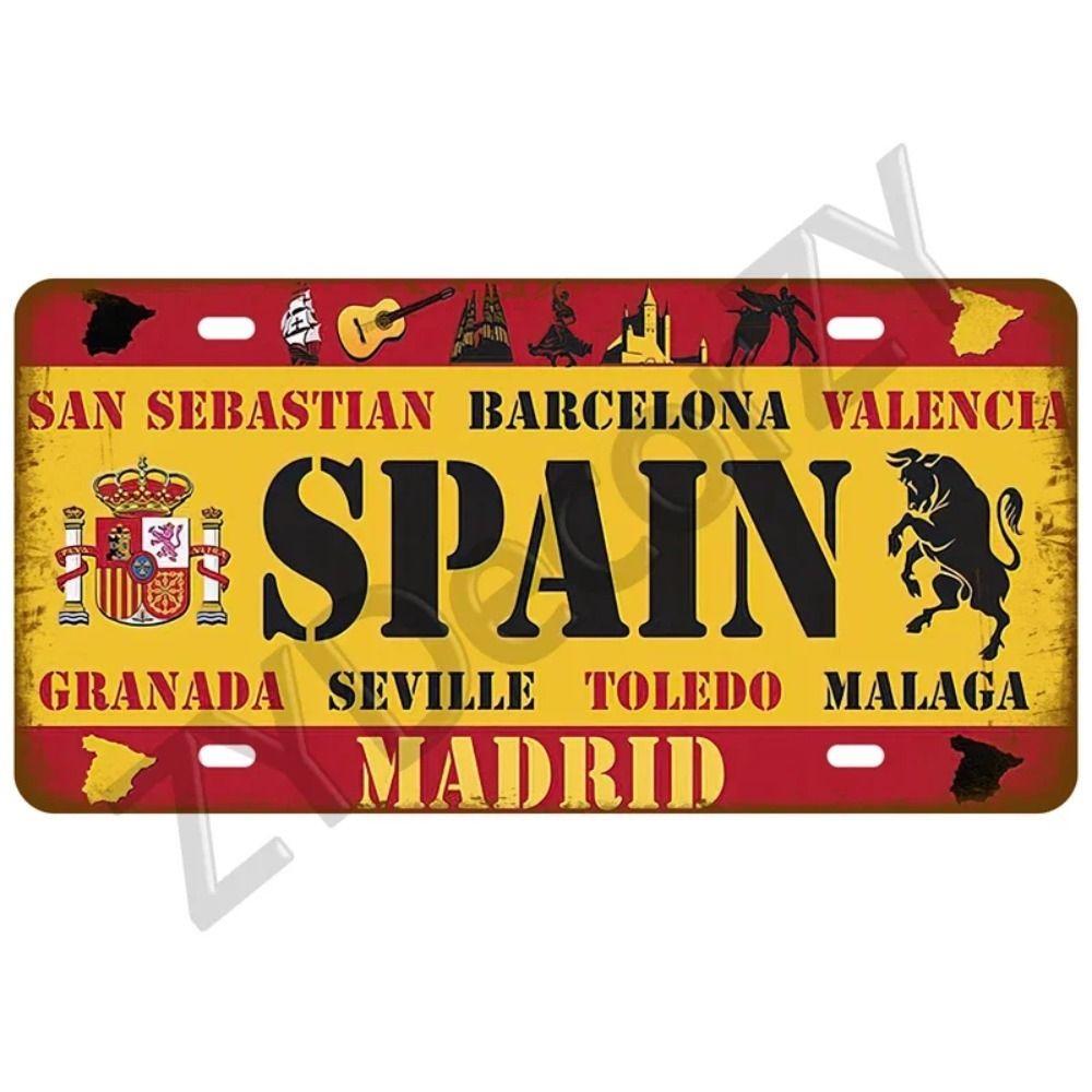 Retro Metal Tin Sign - Country License Plate for Home Bar Garage Man Cave Wall Decor