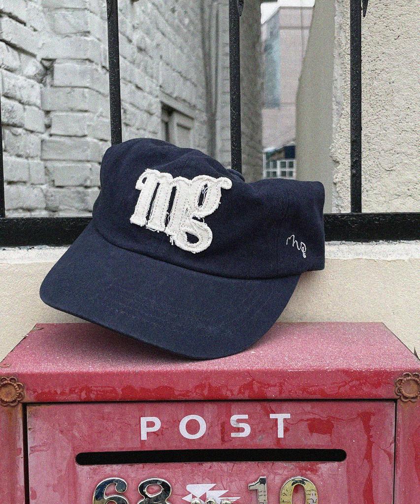 Maugeu Honey Patch Washed Wide Ball Cap Navy