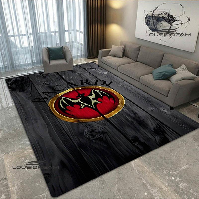 Tappeto stampato con logo Bacardi Tappeto antiscivolo Tappeti da esterno Tappeto per area Tappeto decorativo per camera da letto Tappeto per camera da letto Regalo di compleanno