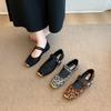 2025 Women Ballet Flats Shoes Shallow Mouth Autumn Loafers Ballerinas New Fall Leopard Retro Dress Tabis Shoes Zapatos De Mujer