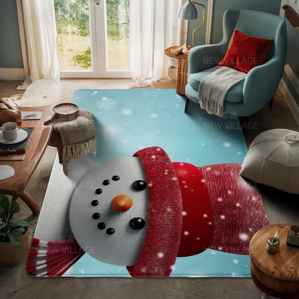 House Entrance Carpet Home Door Mat Living Room Bath Foot Bathroom Non-slip Water Absorption Rugs Bath Merry Christmas Winter