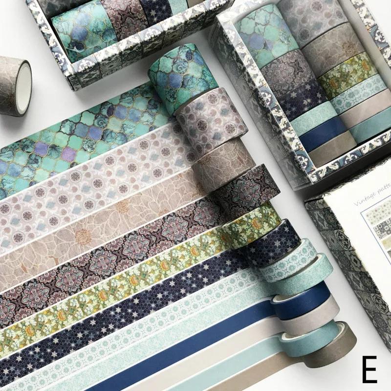 12 Pcs Vintage Washi Tape Set Creative Japanese Kawaii Masking Tapes Paper Diy Decoration Material