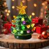 Resin Mini Christmas Tree Ornament with LED Light for Holiday Decors, Tabletop and Shelf Accent for Seasonal Home Styling