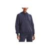Under Armour Solid Color Large Pocket Hooded Drawstring Long Sleeve Sweatshirt Women Sweatshirt Dark-Blue 1373026-558