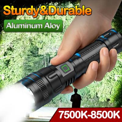 Variable Focus High-intensity Flashlight T8/P50 Wick - Rechargeable, Waterproof, Suitable for Night, Outdoor Lighting, and Adventure Equipment