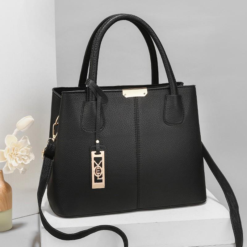 2024 Spring Women's Large Capacity Shoulder Crossbody Bag with Iron Pendant