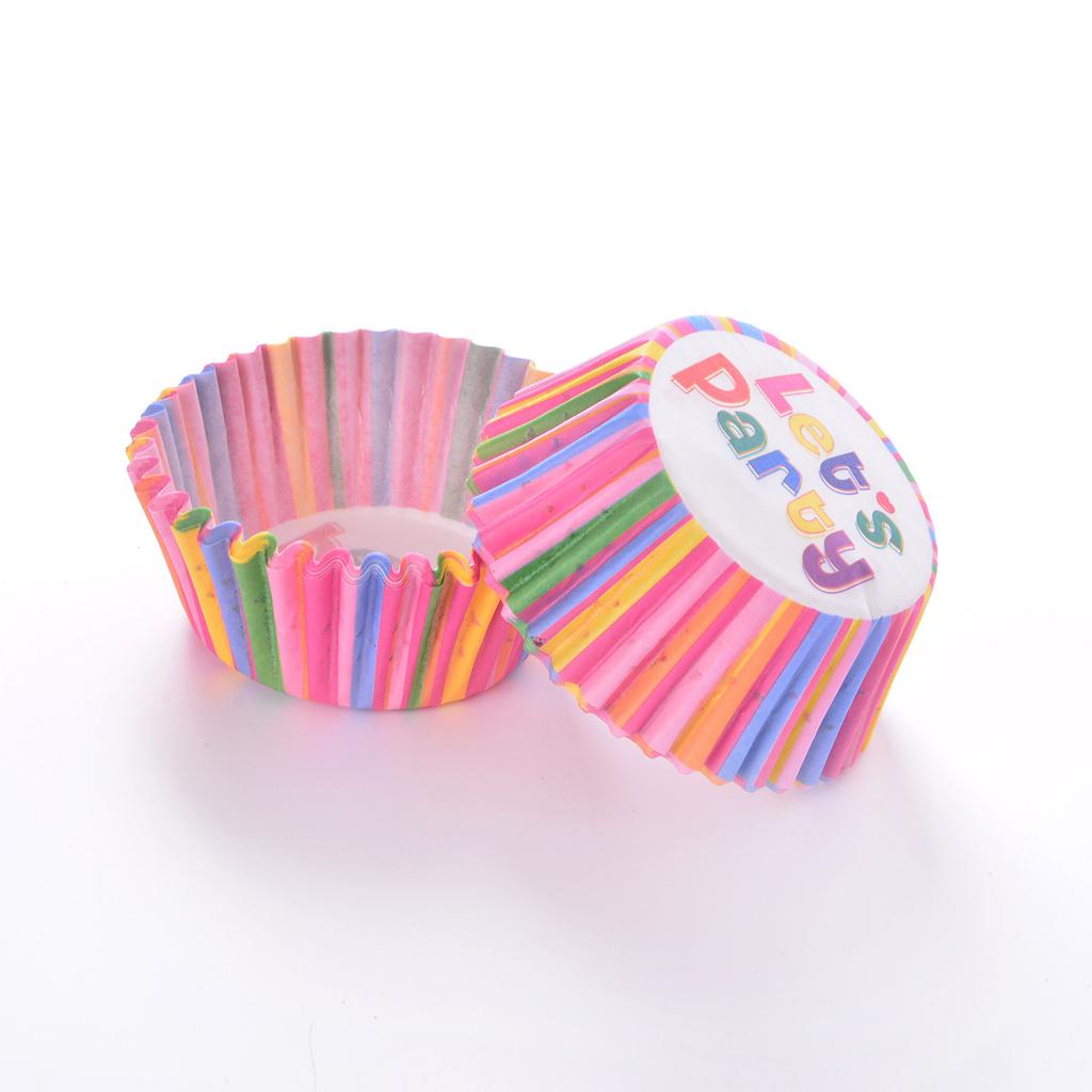 100PCS/set Shape Liner Box Cake Baking Muffin Paper Cup Party Tray Mold Decoration Rainbow Cupcakes of Any Color