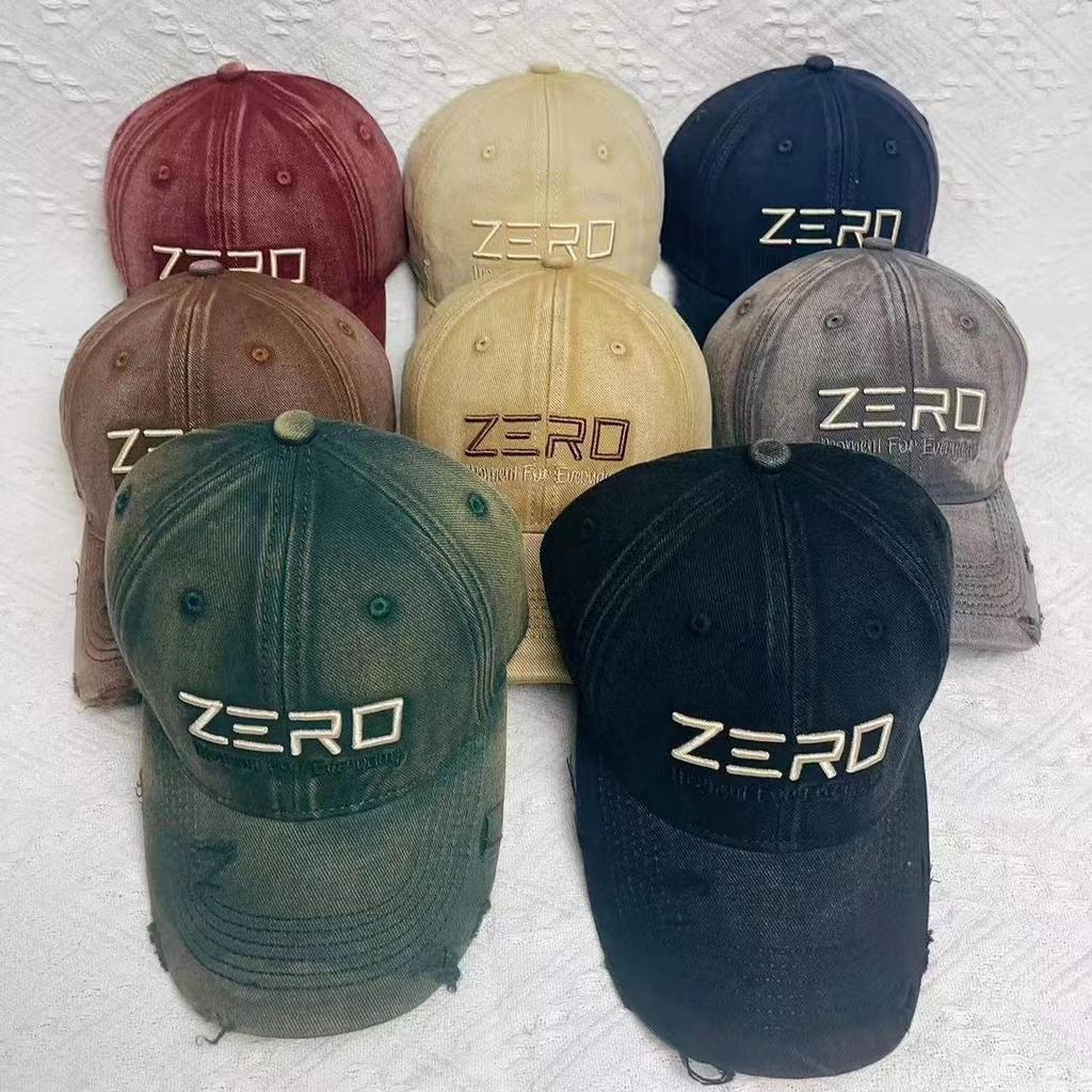 Ripped Old Hard Top Baseball Hat Trendy Personality Deepening Hat Top Retro Curved Brim Baseball Cap Casual and Versatile Trendy