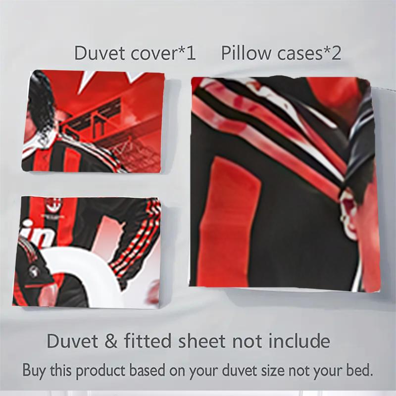 3Pcs Ac Milan Legends Bedding Sets For All Sizes New 3D Printed Bed Cover Comforter Duvet Cover Pillowcase Bedroom Decoration