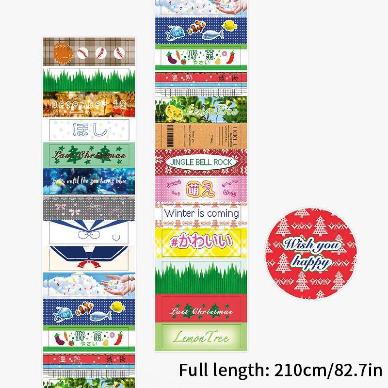 210cm PET Sticker Tapes DIY Scrapbook Stickers Roll Aesthetic Washi Tape DIY Arts Crafts Album Phone Stationery Stickers