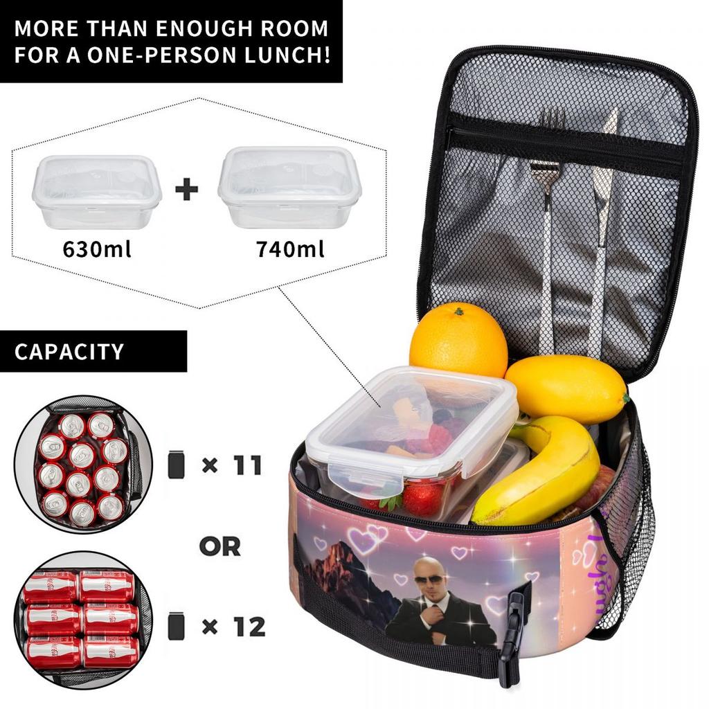 Mr Worldwide Lunch Bag Work Lunch Box For Unisex Casual Custom Thermal Lunch Bags Oxford Cooler Bag