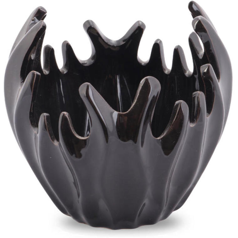Black Coral-Shaped Decorative Bowl