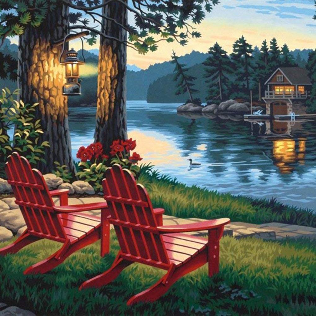 DIY Flower Scenery Crystal Stitch Living Room Diamond Needlework Bedroom Rhinestones Embroidery Painting