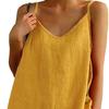Top da Donna Scollo a V Senza Maniche Canottiere Colore Puro Vestibilità Larga Spalline Sottili Gilet Casual Estivo per Esterno