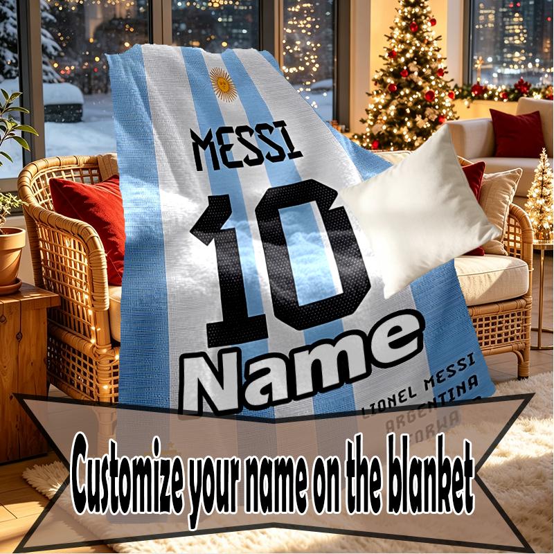 Custom Name Personalized football star Print Blankets, Home Decor, Bedroom, Sofa, Camping, Couch, Gifts for Birthday Christmas