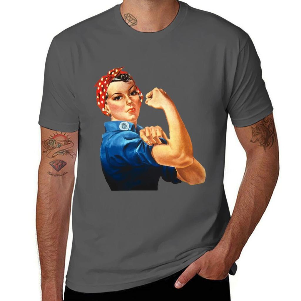 Rosie The Riveter Tshirt Man T Shirts For Men Casual Tshirt