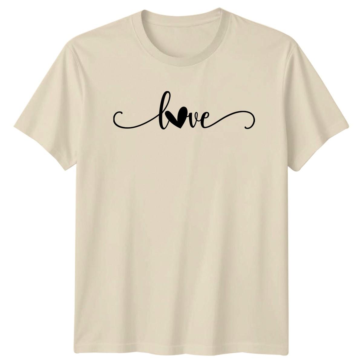 Love T-Shirt Script Heart Romance Valentines Day Gift For Him M