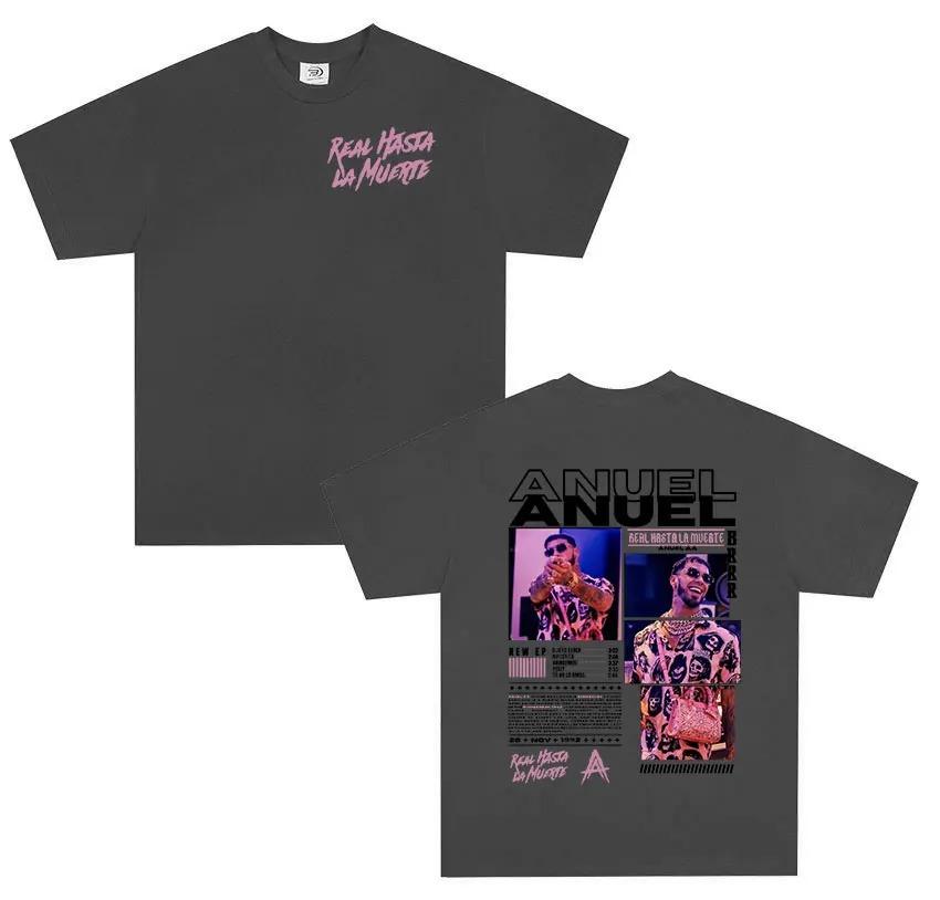 Rapper ANUEL AA Real Hastala Muerte Tour T Shirt Men Women Retro Oversized Yk Streetwear Fashion Cotton Short Sleeve Tshirt