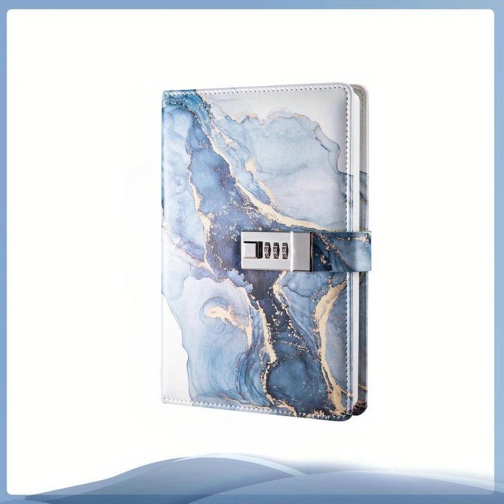 

1 шт. Кодовий щоденник формату А5 із замком, потовщений, блокнот для записів, журнал, студентський блокнот, офісне шкільне приладдя темно-синього кольору