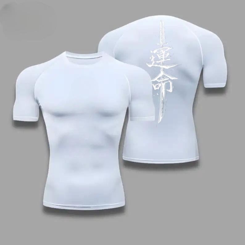 Men's Compressed Shirt Sports Quick Drying Fitness T-shirt Tight Sweat-Absorbent Jogging Cycling Outdoor 8 Colors Short Sleeve