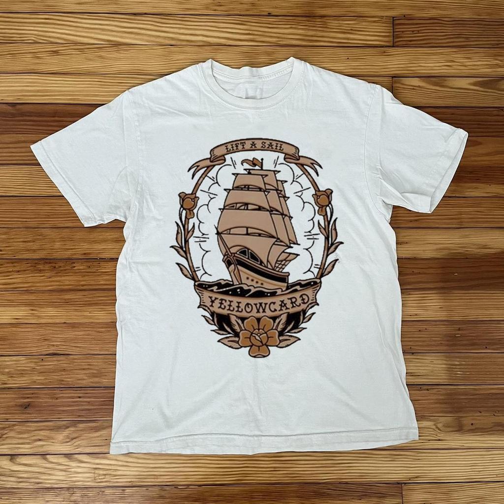 NEW Yellowcard Band Tattoo Short Sleeve White All Size T-Shirt