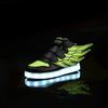 Spring and summer children's high-top casual shoes fashion light shoes rechargeable luminous shoes Velcro wings classmates