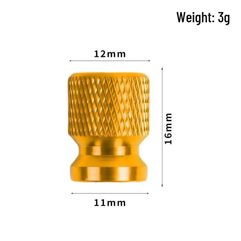 Exquisite Aluminum Knurled 12mm Valve Cap for Cars & Motorcycles